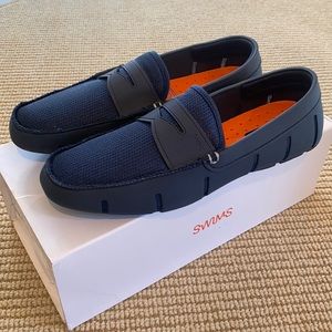 Swims Mesh and Rubber Penny Loafer Navy Never Worn